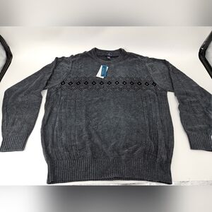 NWT Dockers GRANITE GRAY Textured Chenille Crewneck Sweater Mens Sz XXL